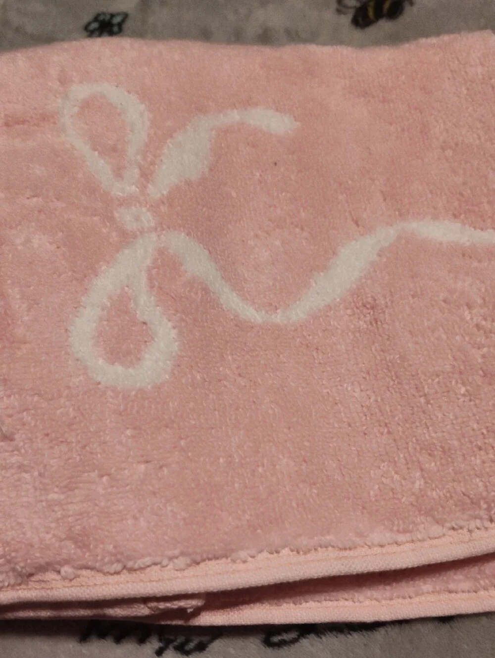 Essentials Pink Bow Plush Throw Blanket with White Bow Accents